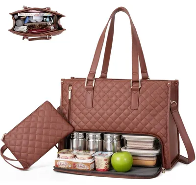 Produktbild von Isolierte Kühltasche - Tragbare Kühltasche - 2-in-1 Kombinationstasche - Faltbare Trennwand - Bis zu 5 Stunden warm - Bis zu 10 Stunden kalt - Lunch Tasche
