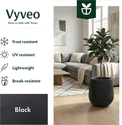 Image de Vyveo - Pot de fleurs Amari - Noir - 39x43