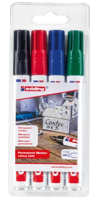 Zdjęcie produktu dla edding 3300 Marker permanentny (zestaw 4 sztuk)