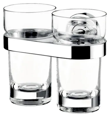 Produktbild von Doppel-Glashalter Polo Kristallglas, 1 Stück, chrom/klar, 072500100