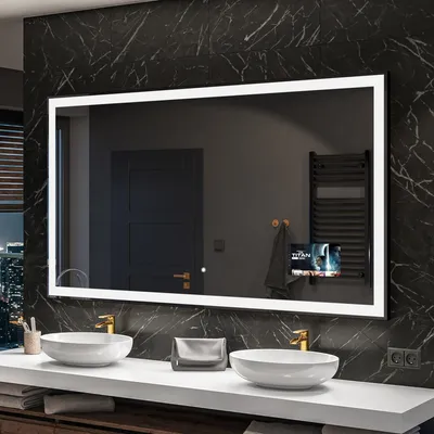 Produktbild von Artforma Badspiegel SMART 120x70 cm - mit LED Beleuchtung - LED Farbe Kaltweiß 7000K - Individuell Nach Maß - Beleuchtet Wandspiegel Lichtspiegel Badezimmerspiegel | Lichtschalter: Touch Schalter |SLED001