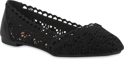 Produktbild von VAN HILL Klassische Bequeme Damen Ballerinas Spitze Flats Häkeloptik 810414, Farbe: Schwarz, Größe: 42