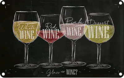 Produktbild von vianmo Blechschild 12x18 cm Wein Glass Club Alkohol of wine? red white Essen Trinken Bar