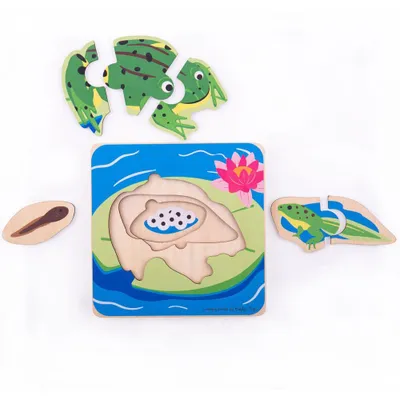 Produktbild von Bigjigs Lifecycle Schichtenpuzzle – Frosch
