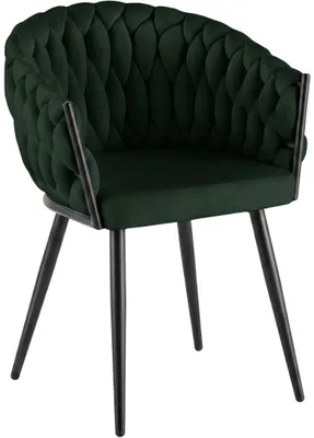 Image de Chaise de salle à manger Molise en velours, couleur vert