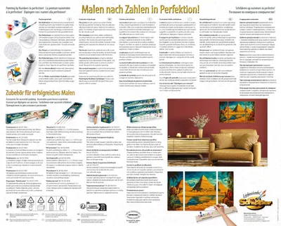 Productafbeelding van Schipper 609260928 Malen nach Zahlen ? Ägypten - Bilder malen für Erwachsene, inklusive Pinsel und Acrylfarben, Triptychon, 50 x 80 cm