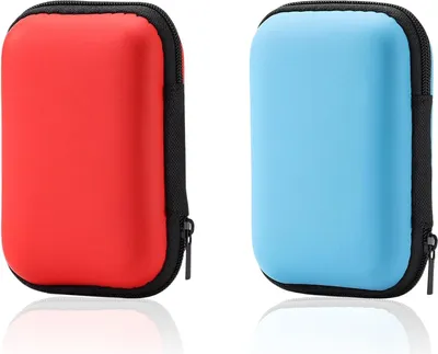 Produktbild von Schachtel mit 2 Stück Spielkartenbox - robuste Kartenbox für Spielkarten - Etui für UNO und Kartenspiele - Cabo - Klappkartenspiel - UNO Extreme - Phase 10 - blau und rot - Mehrfarbig - Groß