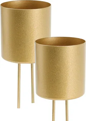 Produktbild von Goldene Steck-Kerzenhalter Teelicht Stumpenkerze Set 4 Metall, 4 Stück