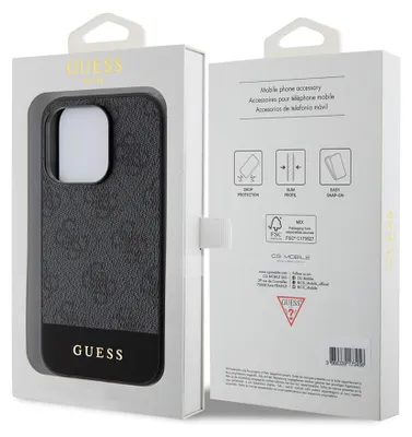 Obrázok produktu pre Guess pevný kryt 4G Stripe Collection na iPhone 15 Pro (GUHCP15LG4GLGR) - sivý