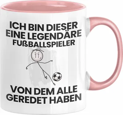 Produktbild von Fußballspieler Geschenk Tasse Lustige Geschenkidee Geburtstag für Fußballspieler Ich Bin Dieser Legendäre Fußballspieler Von Dem Alle Geredet Haben Kaffee-Becher (Rosa)