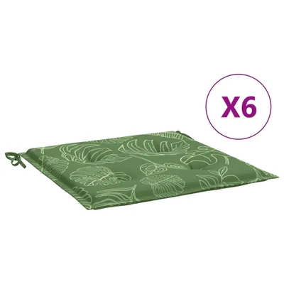 Immagine prodotto di Cuscini per Sedia 6 pz Motivo a Foglie 40x40x4 cm Tessuto