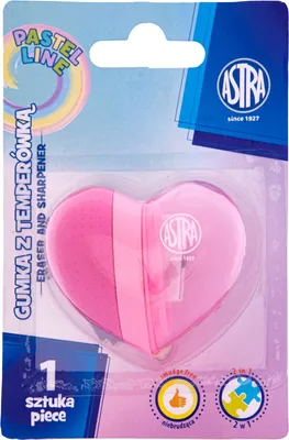 Immagine prodotto di Temperino e gomma 2 in 1 Cuore in blister Astra