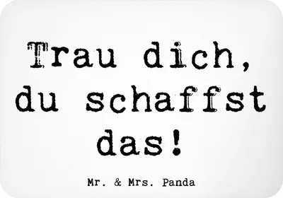 Produktbild von Mr. & Mrs. Panda Kühlschrankmagnet Spruch Angst überwinden - Weiß - Geschenk, magnet, Inspiration, Zuversicht, haftmagnet, Freiheit, Stärke, du schaffst das, zettelhalter