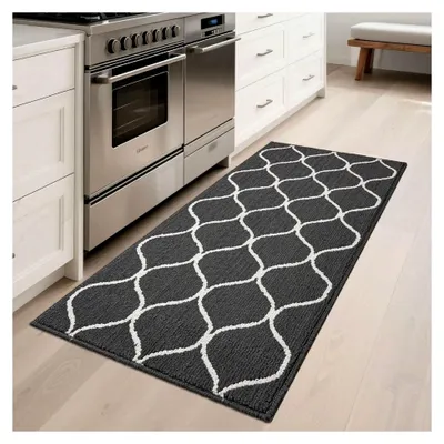 Produktbild von Rutschfester Küchenteppich, 60 x 120 cm, Waschbar, Schmutzabweisender Küchenläufer für Küche, Waschküche, Eingang, Flur, Grau