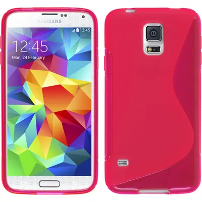 Produktbild von PhoneNatic Case kompatibel mit Samsung Galaxy S5 mini - pink Silikon Hülle S-Style + 2 Schutzfolien