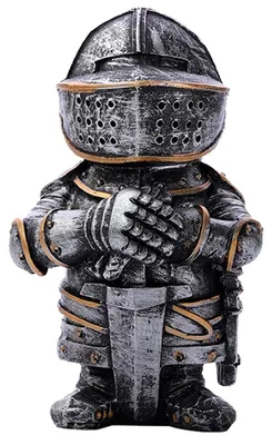 Gnom-Ritter Statue aus Kunstharz, 11,5 cm, Garten-Deko