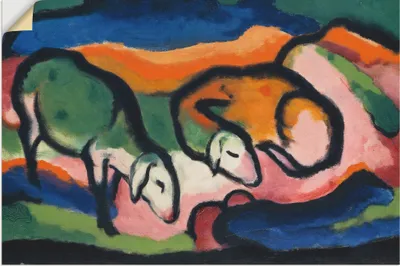 Produktbild von ARTland Wandbild, selbstklebend Schafe. 1912. Größe: 120x80 cm