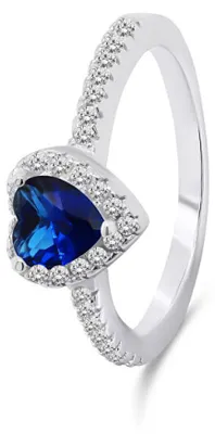 Immagine prodotto di Anello romantico in argento a forma di cuore RI047WB - Circonferenza: 60 mm