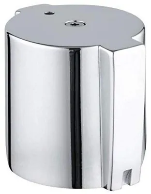 Temperaturknopf mit Endanschlag, Metall, Chrom, 1 Stück