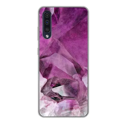 Produktbild von MuchoWow® Handyhülle Schutzhülle Hülle für Samsung Galaxy A50 Naturstein - Lila - Luxus Silikon Softcase Handy Hülle - Mobiltelefonhülle
