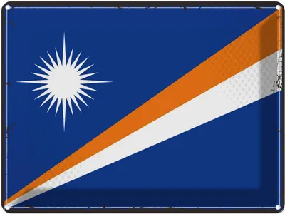Produktbild von vianmo Blechschild 30x40 cm Marshallinseln Retro Flagge Fahne Wappen