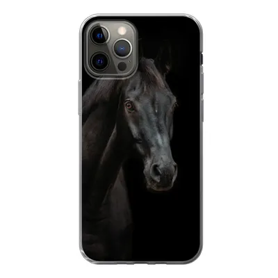Produktbild von MuchoWow® Handyhülle Schutzhülle Hülle für iPhone 13 Pro Pferd - Nutztier - Schwarz Silikon Softcase Handy Hülle - Handy-Tasche