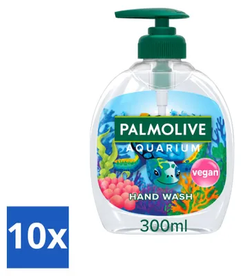 Productafbeelding van 10 x Palmolive Aquarium handzeep - Veganistisch - 300 ml - Voordeelverpakking - 10 stuks