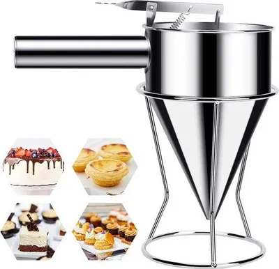 Produktbild von Edelstahl-Teigausgeber, Pfannkuchenschöpfer, Backschaber für n, Desserts, Küchengeräte