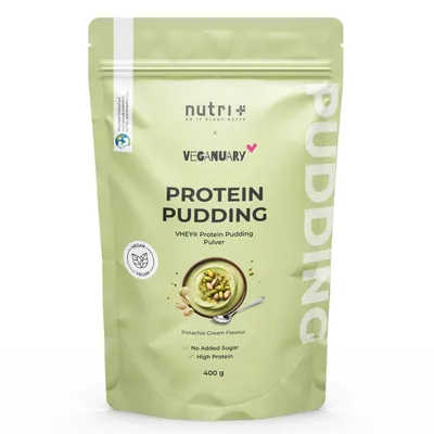 Immagine prodotto di nutri+ Budino proteico 400 g - budino vegano in polvere - Crema di pistacchio