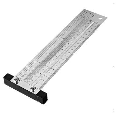 Produktbild von Edelstahl-Markierungslineal, 200 mm, T-Lineal für Lochpositionierung und Messungen in der Holzbearbeitung
