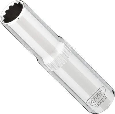 Produktbild von VIGOR Steckschlüsseleinsatz lang V7514L-7 1/4" Außen Doppelsechskant SW 7 mm