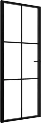 Image de vidaXL Porte intérieure verre ESG et aluminium 76x201,5 cm noir