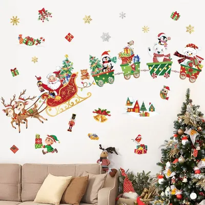 Produktbild von Raamsticker Weihnachten – Weihnachtliche Fensteraufkleber mit Schneemannmotiv – 8 Bögen – Wiederverwendbar – Für Fenster und Wand