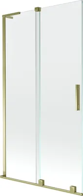 Produktbild von Mexen Velar L Badewannenaufsatz 2-flügelig schiebbar 100 x 150 cm, transparent, gold - 896-100-003-01-50