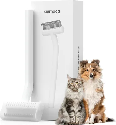 Produktbild von Katzen- und Hundebürste für Langhaar mit Unterwollekamm, Massage und Epidermisschutz