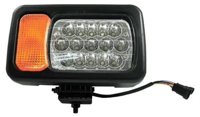Obrázek produktu pro Pravý světlomet, 16 LED diod, potkávací a dálková světla, blinkry, odrazka, vhodný pro traktory, kombajny, bagry a další stroje.