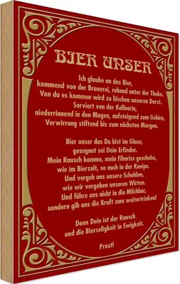 Produktbild von vianmo Holzschild 18x12 cm Alkohol Prost Bier unser