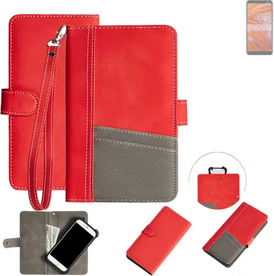 Produktbild von K-S-Trade Handy Schutzhülle für Nokia 3.1 Plus Hülle Portemonnee Brieftasche Klapphülle Kartenfächer Flip Wallet Case Etui