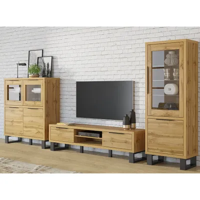 Produktbild von Wohnwand HENDERSON-83 in Wotan Eiche Nb., B/H/T ca. 394/190/50 cm