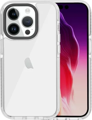 Produktbild von Für iPhone 15 Pro Kingsteel Wolf Transparent Phone Case (Weiß)