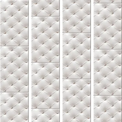 Produktbild von PURO TAPETE - Realistische Tapete ohne Rapport und Versatz 10m Vlies Tapetenrolle Wandtapete modern design Fototapete - Leder Diamant weiß f-C-0108-j-a