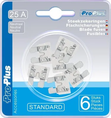 Image de Fusibles à lame standard 25A neutre 6 pièces sous blister