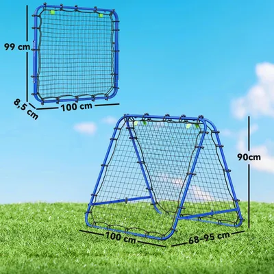 Produktbild von HOMCOM Fußball Rebounder Kickback Tor beidseitiger Rückprallwand Netz Stahl