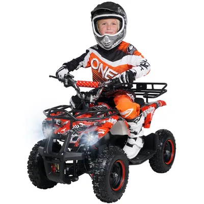 Produktbild von Actionbikes Motors Elektro Kinderquad Torino | 1000 Watt - 36 V - Pocket Quad bis 24 km/h - 3 Stufen - Kinder Elektroquad (Schwarz/Weiß/Rot Polo)