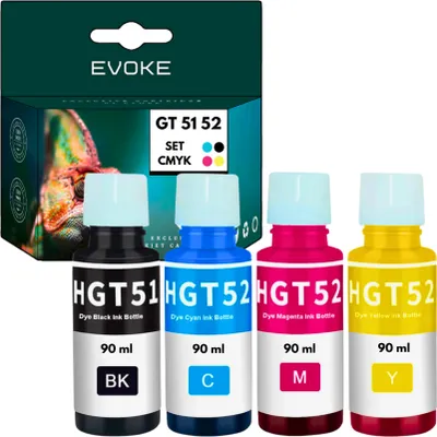 Image de 4x cartouches d'impression Cartouche d'encre pour HP GT51 GT52 | Jeu noir + couleur | Remplacement pour Ink Tank 315 410 415 Smart Tank 510 515