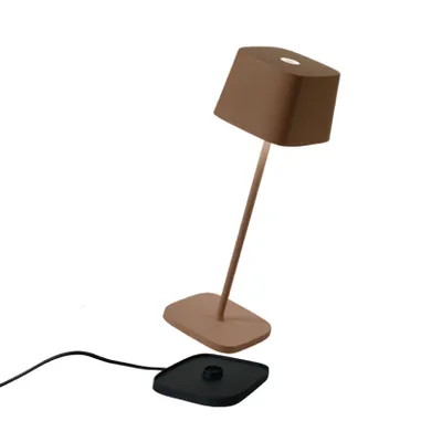 Obrázek produktu pro Mini stolní lampa Zafferano Ofelia - dobíjecí venkovní lampa LED - 30 cm - hnědá