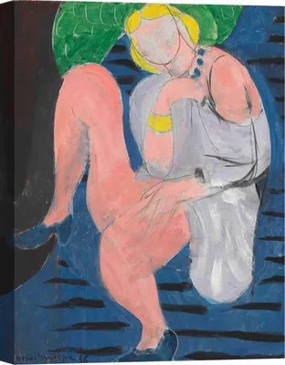 Produktbild von Bilder auf Leinwand von Henri Matisse – Sittender Akt auf blauem Hintergrund – 70 x 50 cm