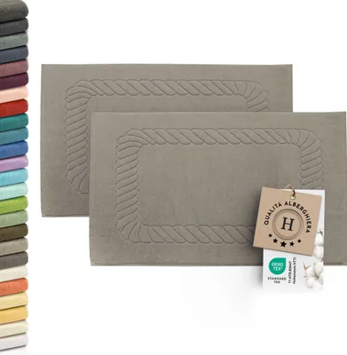 Produktbild von 2er-Set Badematten, Baumwolle,  50x70 cm, 740g/qm, hellbraun (fango)