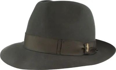 Borsalino klassischer Biber-Haarfilzhut Fedora in grau