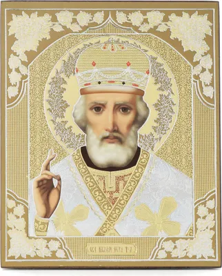 Produktbild von Sankt Nikolaus von Myra Holz Ikone 10x12cm christlich orthodox 11357